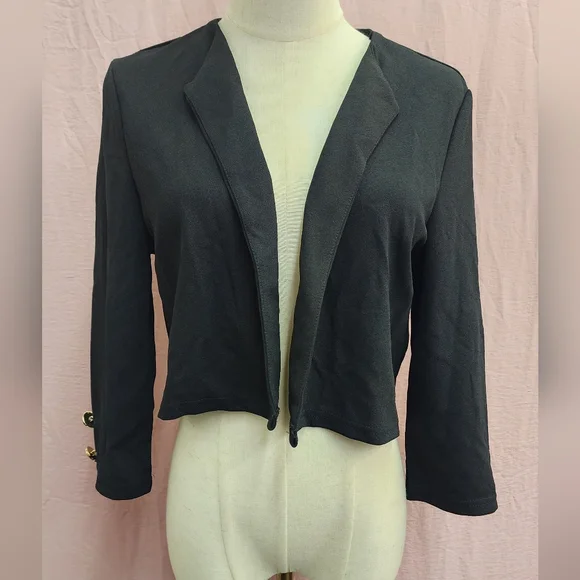 SHEIN Essnce Solid Open Front Blazer Bolero Jacket-(Large) - Picture 3 of 6
